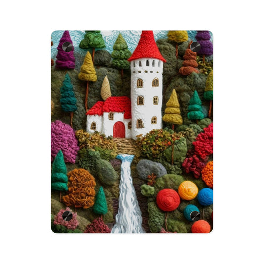 Castle Crochet House Winter Acrylic Wall Art Panels Home Decor