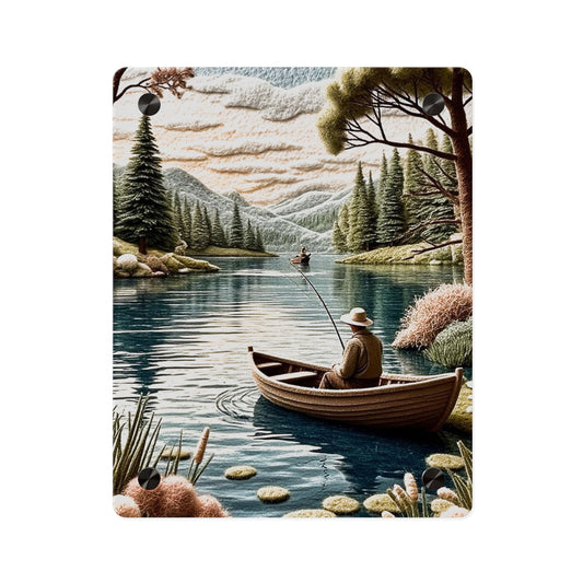 Crochet Fisherman Acrylic Wall Art Panels Home Decor