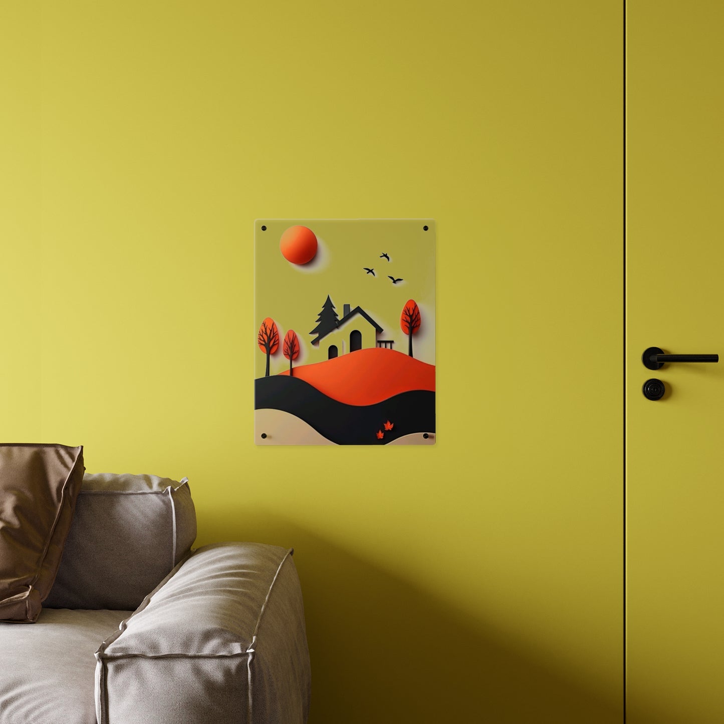 Country side Fall 3d Art Acrylic Wall Art Panels Home Decor