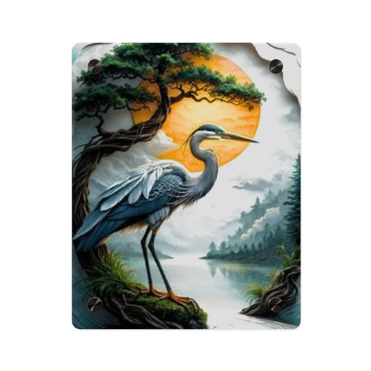 Modern Crane Acrylic Wall Art Panels Home Decor
