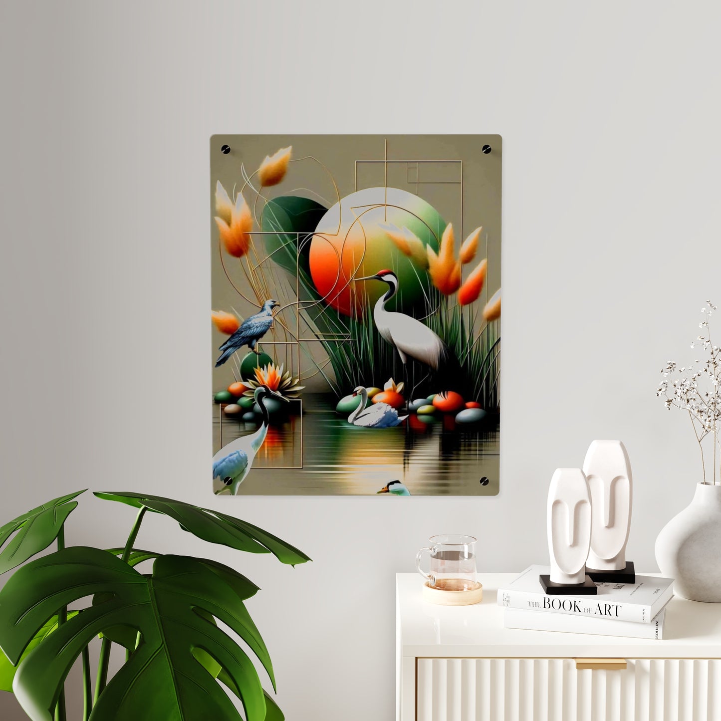 3d Art Cranes Acrylic Wall Art Panels Home Decor