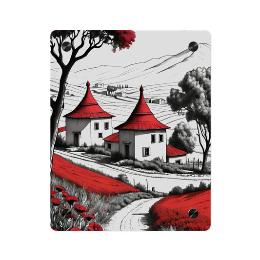 Vintage Red Farm House Acrylic Wall Art Panels Home Decor