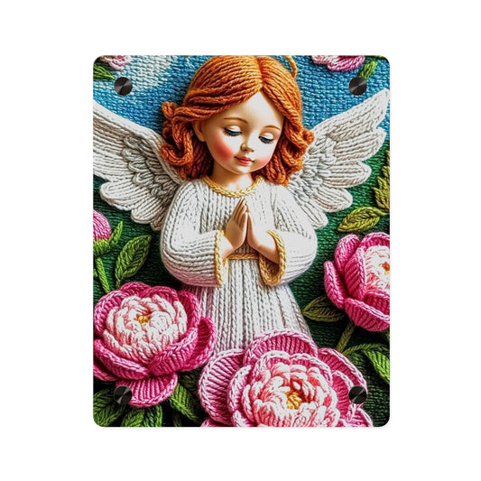Crochet Angel Christian Acrylic Wall Art Panels Home Decor
