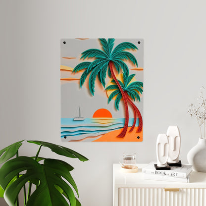 Sunset Beach Acrylic Wall Art Panels Home Decor