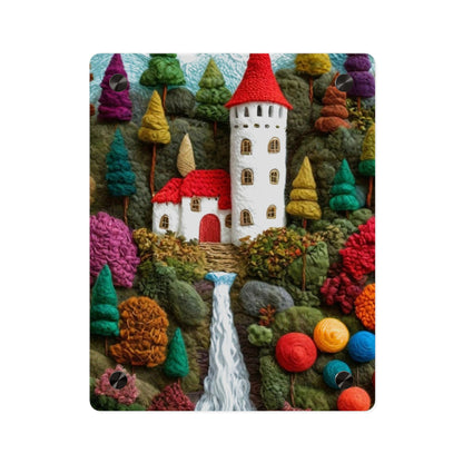 Castle Crochet House Winter  Acrylic Wall Art Panels Home Decor