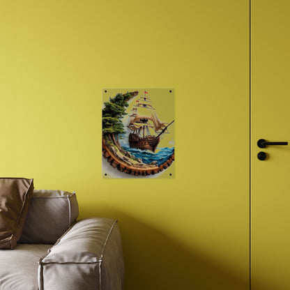 Modern King's Ship Acrylic Wall Art Panels Home Decor