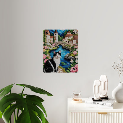 Crochet Cat Acrylic Wall Art Panels Home Decor