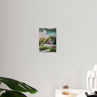 Crochet House Winter  Acrylic Wall Art Panels Home Decor