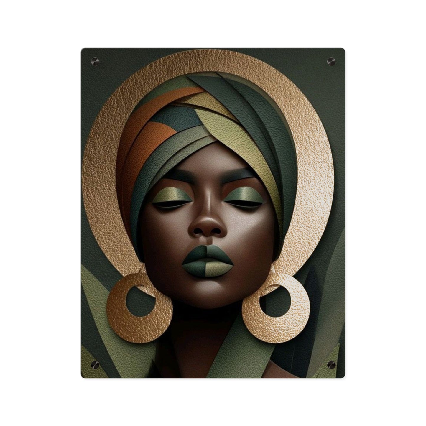 Potrait Afrohemian Acrylic Wall Art Panels Home Decor