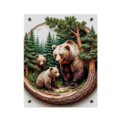 Modern Bear Acrylic Wall Art Panels Home Decor