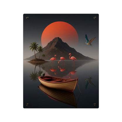 Modern Vintage Flamingo Acrylic Wall Art Panels Home Decor