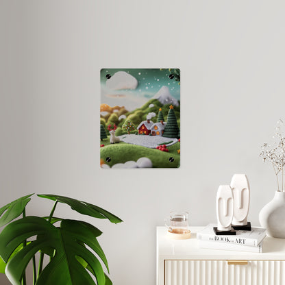 Crochet House Winter  Acrylic Wall Art Panels Home Decor