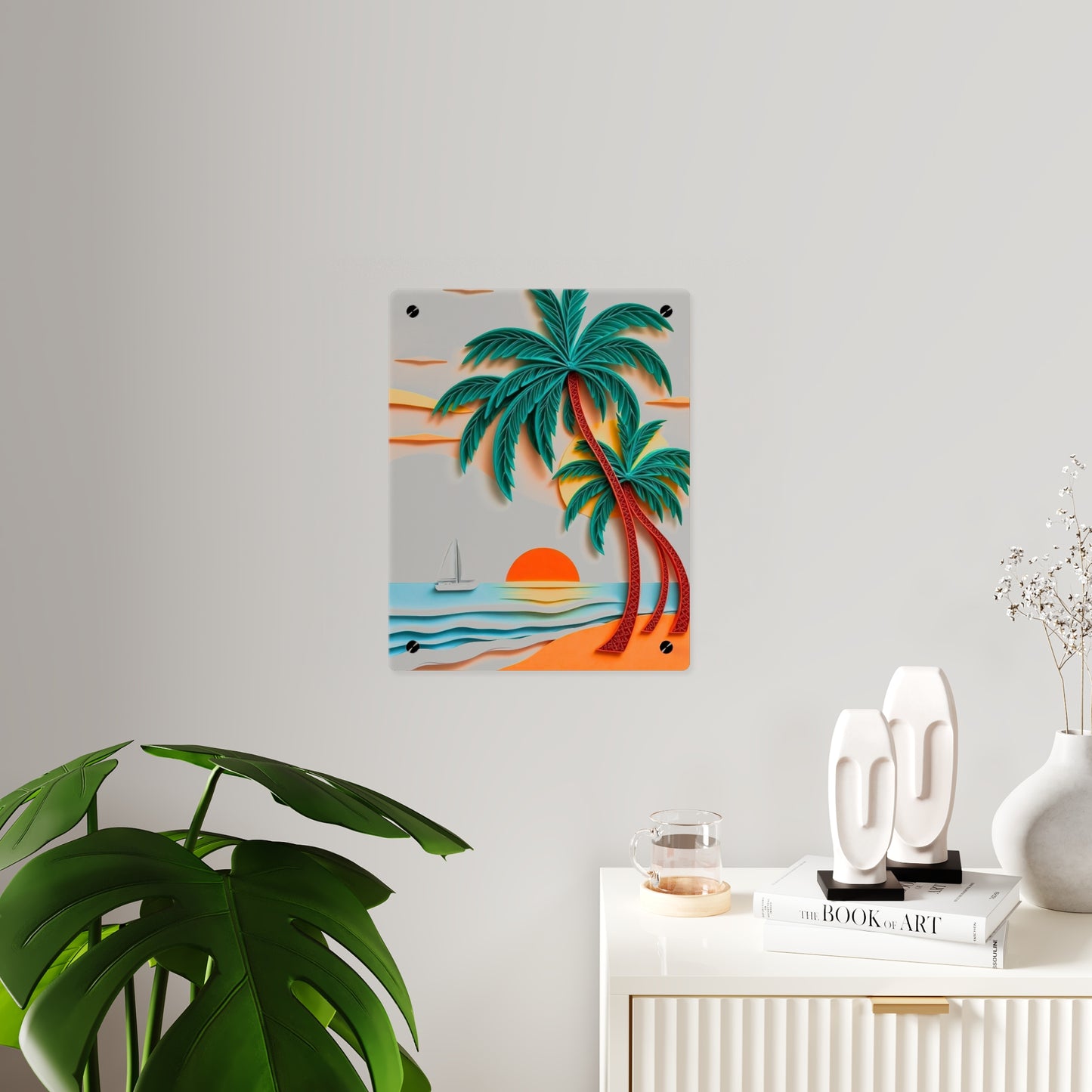 Sunset Beach Acrylic Wall Art Panels Home Decor