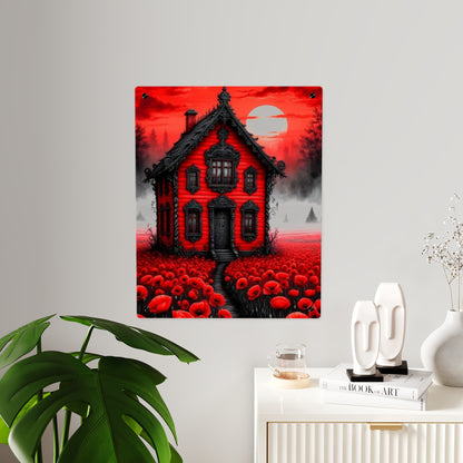 Red House Acrylic Wall Art Panels Home Decor