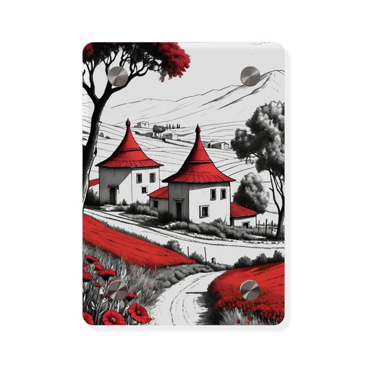 Vintage Red Farm House Acrylic Wall Art Panels Home Decor