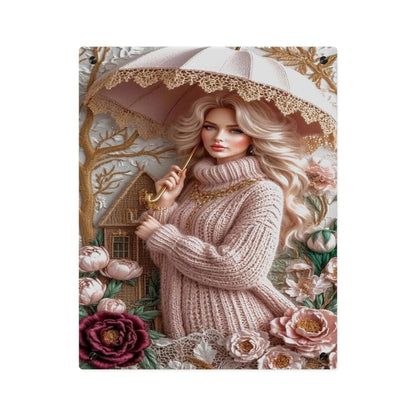 Crochet Cute Blonde Acrylic Wall Art Panels Home Decor