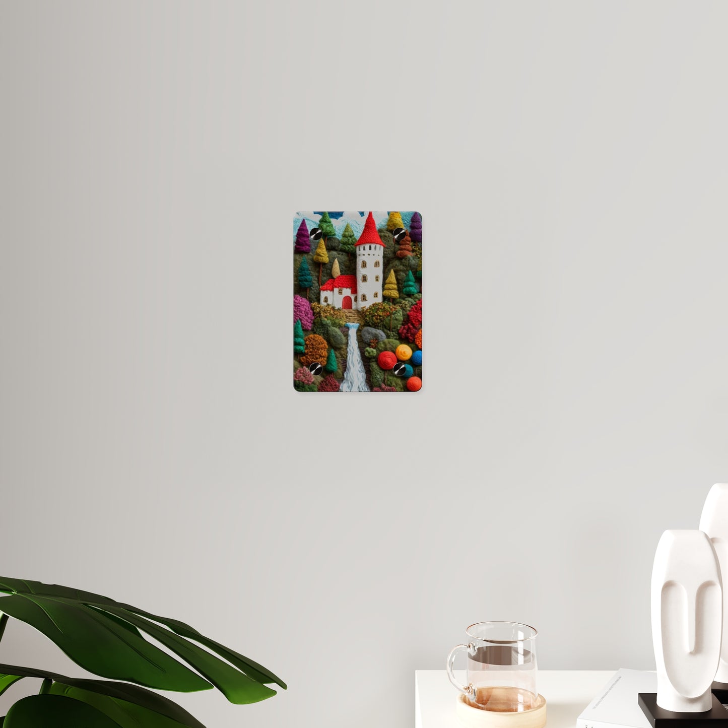 Castle Crochet House Winter  Acrylic Wall Art Panels Home Decor