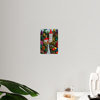 Castle Crochet House Winter  Acrylic Wall Art Panels Home Decor