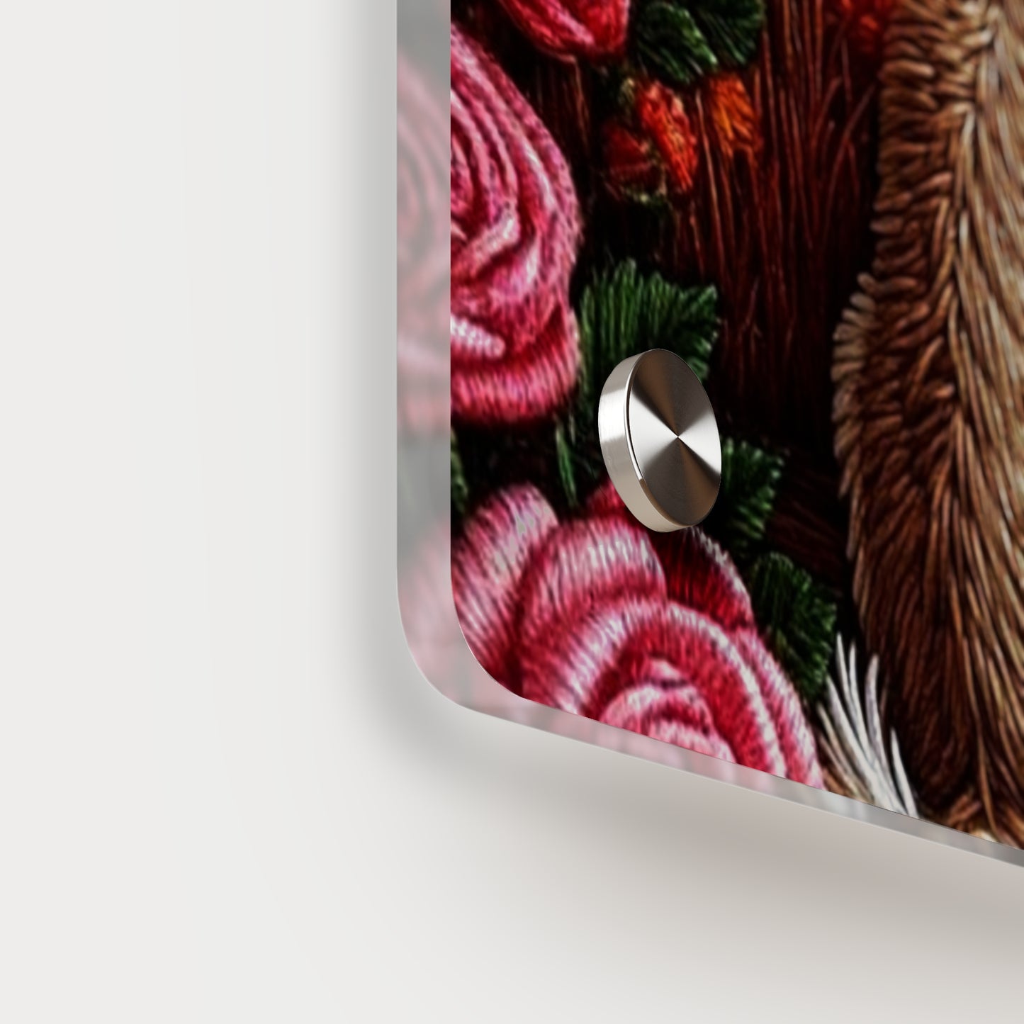 Crochet Dog At A Beach  Acrylic Wall Art Panels Home Decor