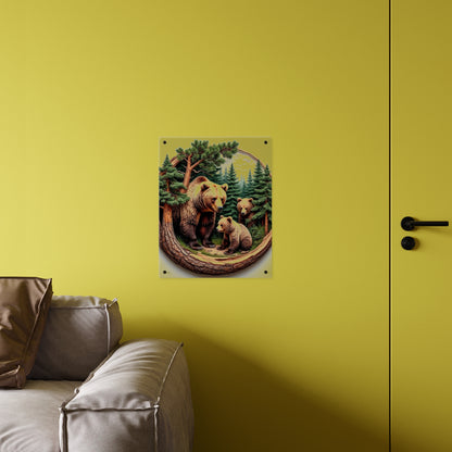 Modern Bear Acrylic Wall Art Panels Home Decor