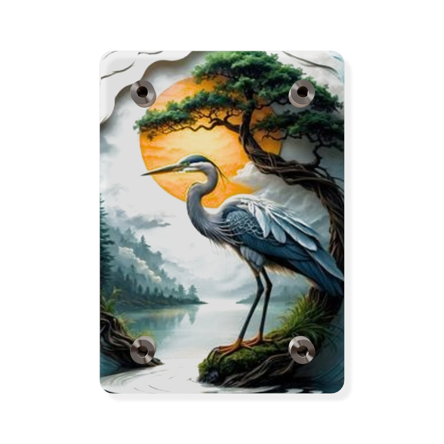 Modern Crane Acrylic Wall Art Panels Home Decor