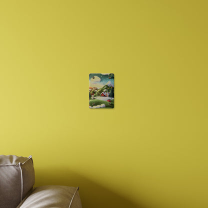 Crochet House Winter  Acrylic Wall Art Panels Home Decor