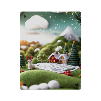 Crochet House Winter  Acrylic Wall Art Panels Home Decor