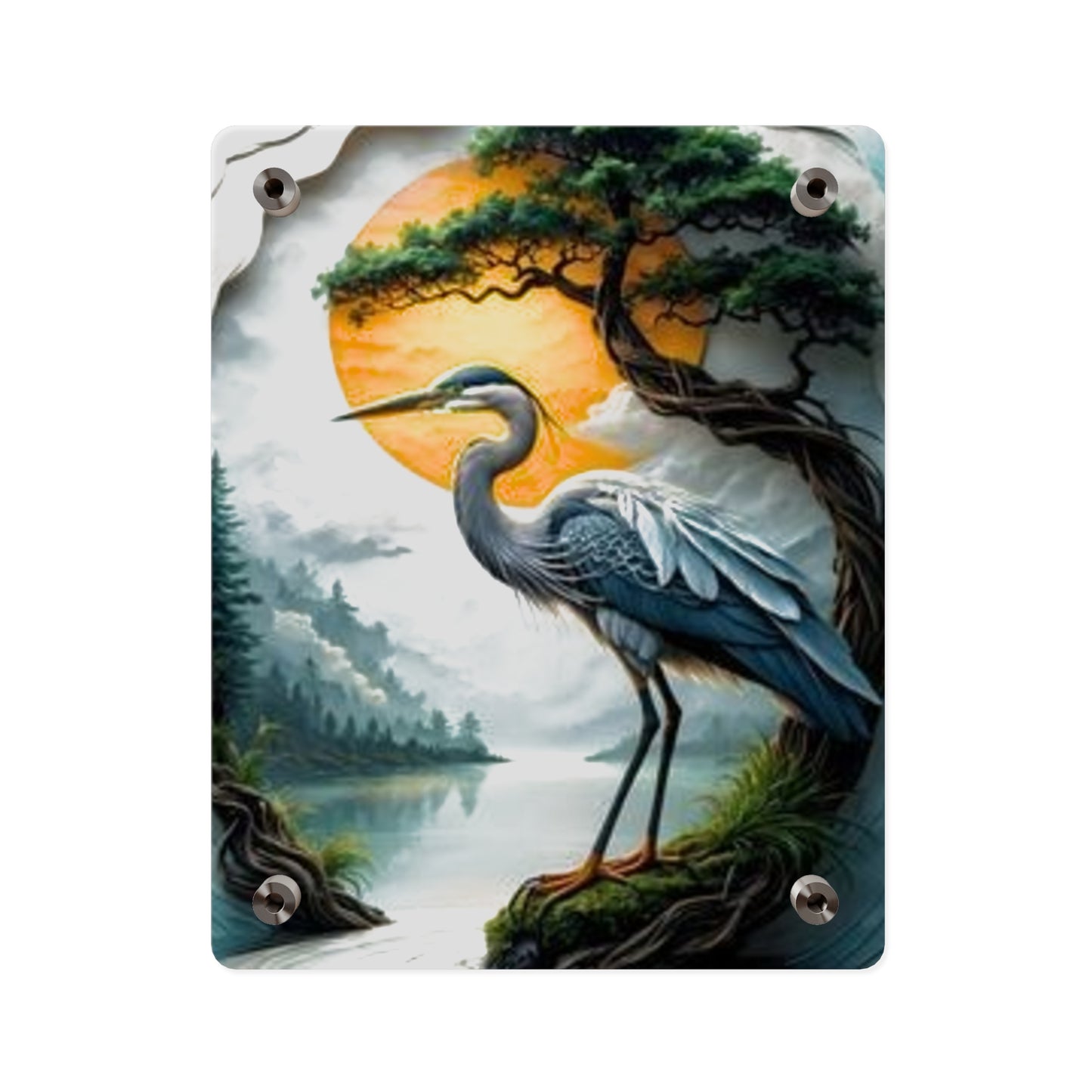 Modern Crane Acrylic Wall Art Panels Home Decor