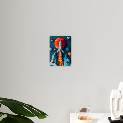 Rocket launch in Alien Planet Acrylic Wall Art Panels Home Decor