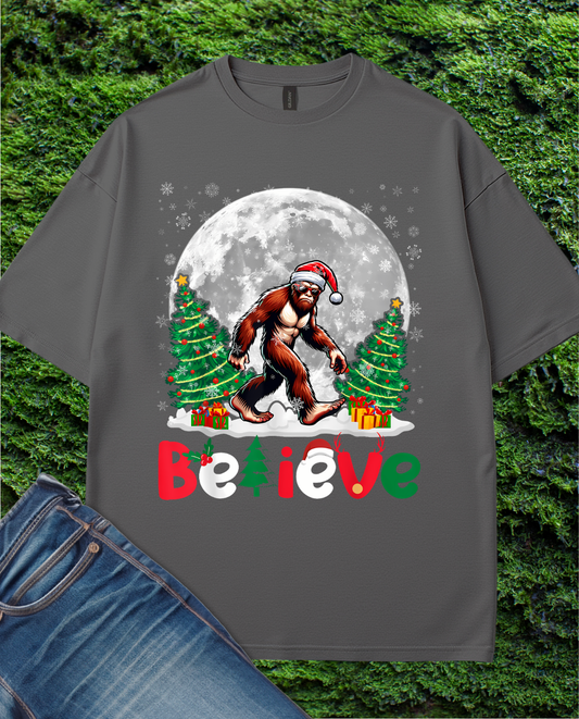 Bigfoot Believe Funny Christmas Sunglass T-Shirt