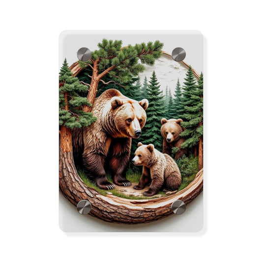 Modern Bear Acrylic Wall Art Panels Home Decor