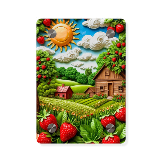 Strawberry Farm 3d Art Acrylic Wall Art Panels Home Decor