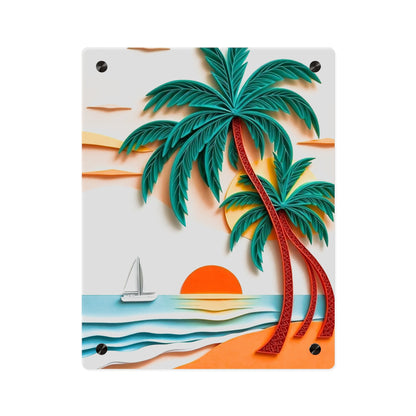 Sunset Beach Acrylic Wall Art Panels Home Decor