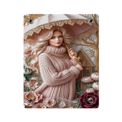 Crochet Cute Blonde Acrylic Wall Art Panels Home Decor