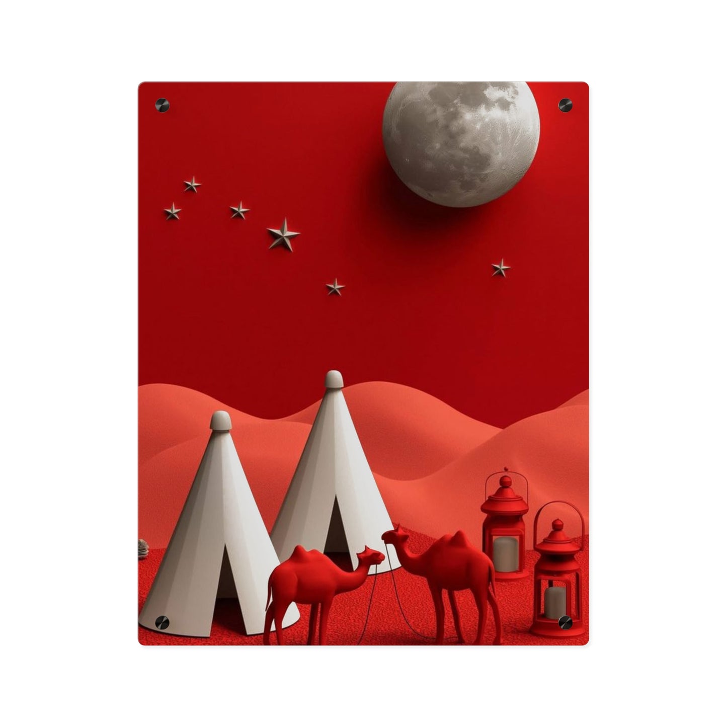 Camp On Desert Acrylic Wall Art Panels Home Decor