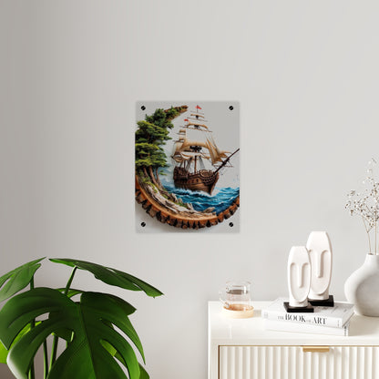 Modern King's Ship Acrylic Wall Art Panels Home Decor