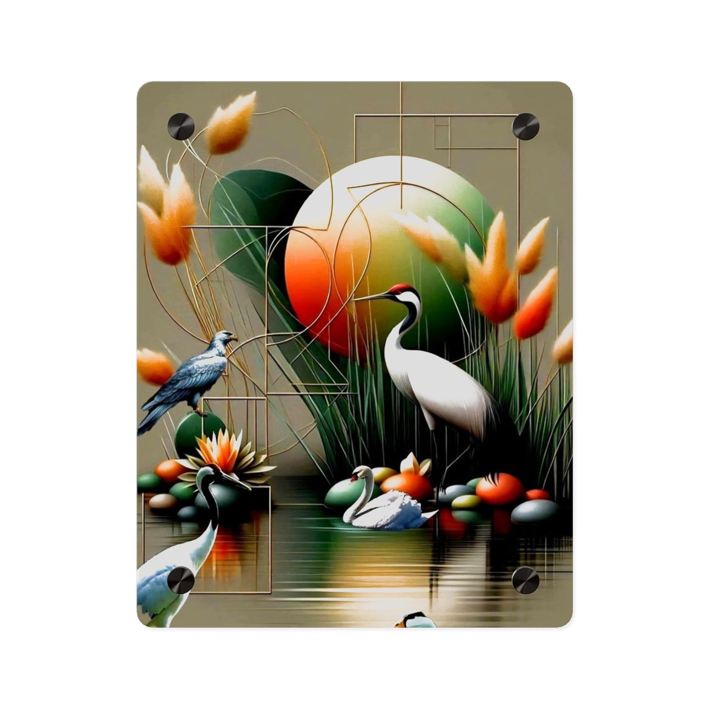 3d Art Cranes Acrylic Wall Art Panels Home Decor