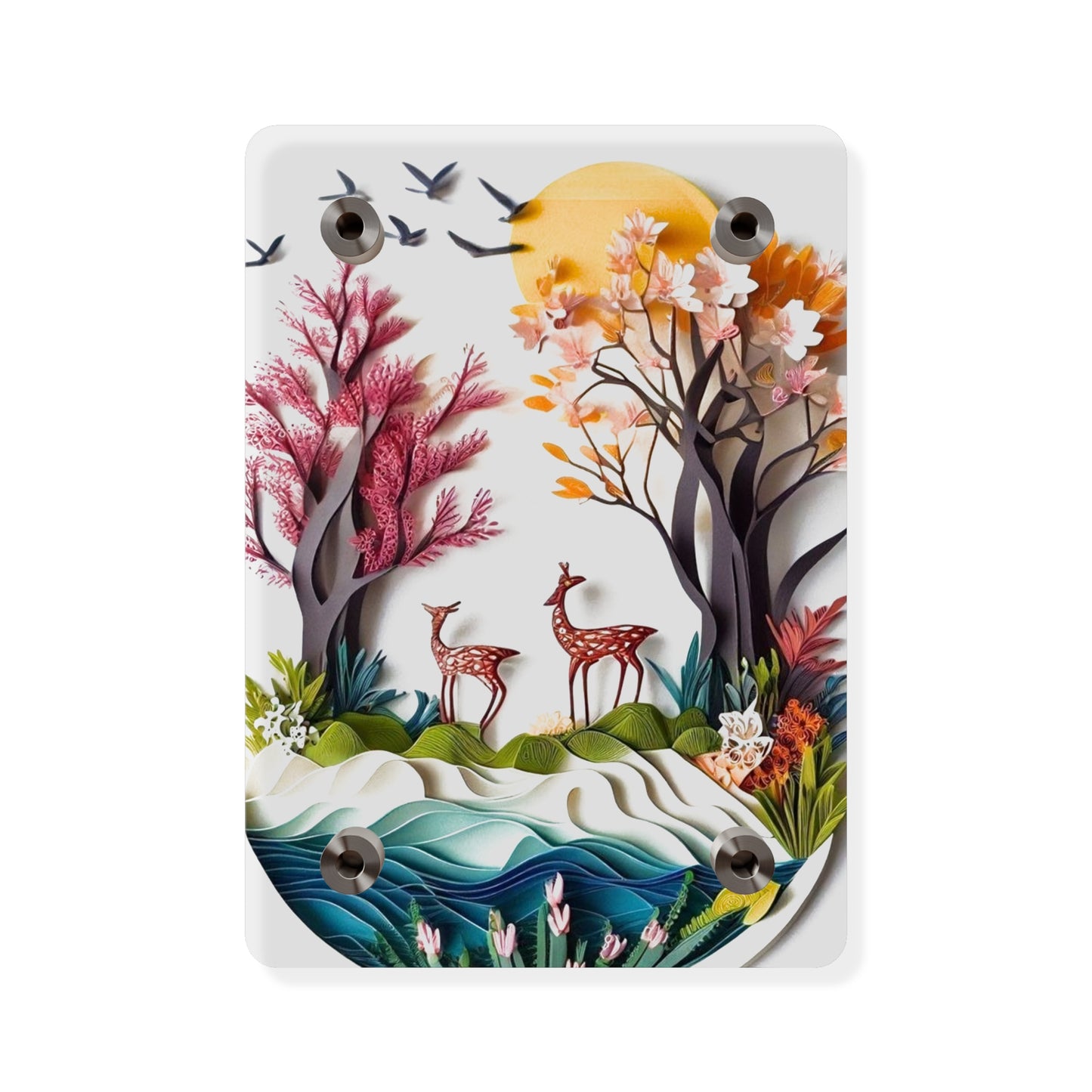 Nature and Deer 3d Art Acrylic Wall Art Panels Home Decor