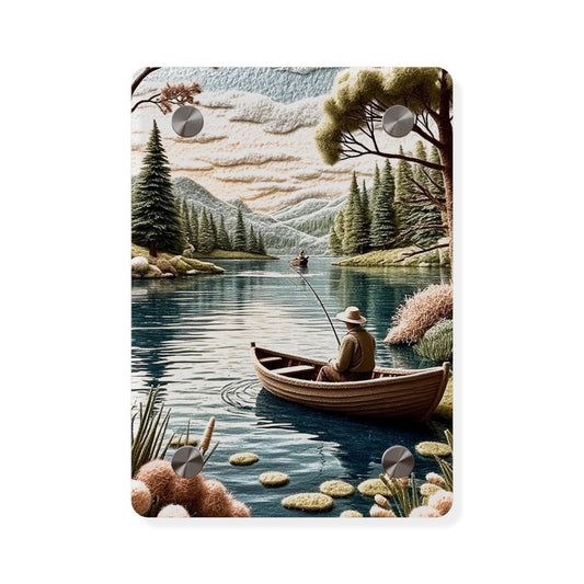 Crochet Fisherman Acrylic Wall Art Panels Home Decor