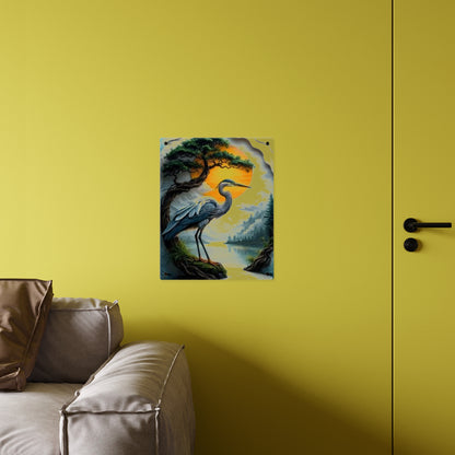 Modern Crane Acrylic Wall Art Panels Home Decor