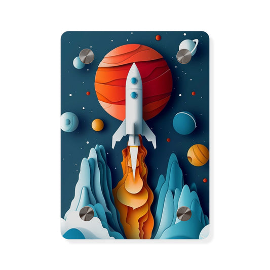 Rocket launch in Alien Planet Acrylic Wall Art Panels Home Decor