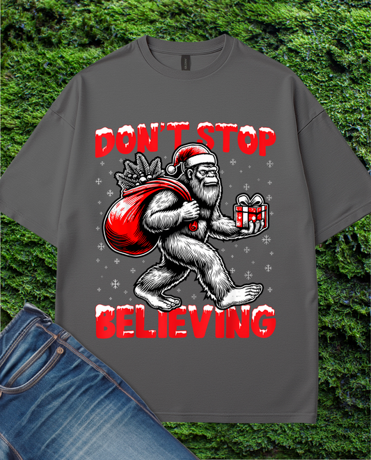 Dont stop believing Santa Lights T-Shirt