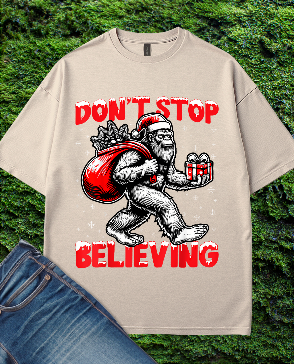 Dont stop believing Santa Lights T-Shirt