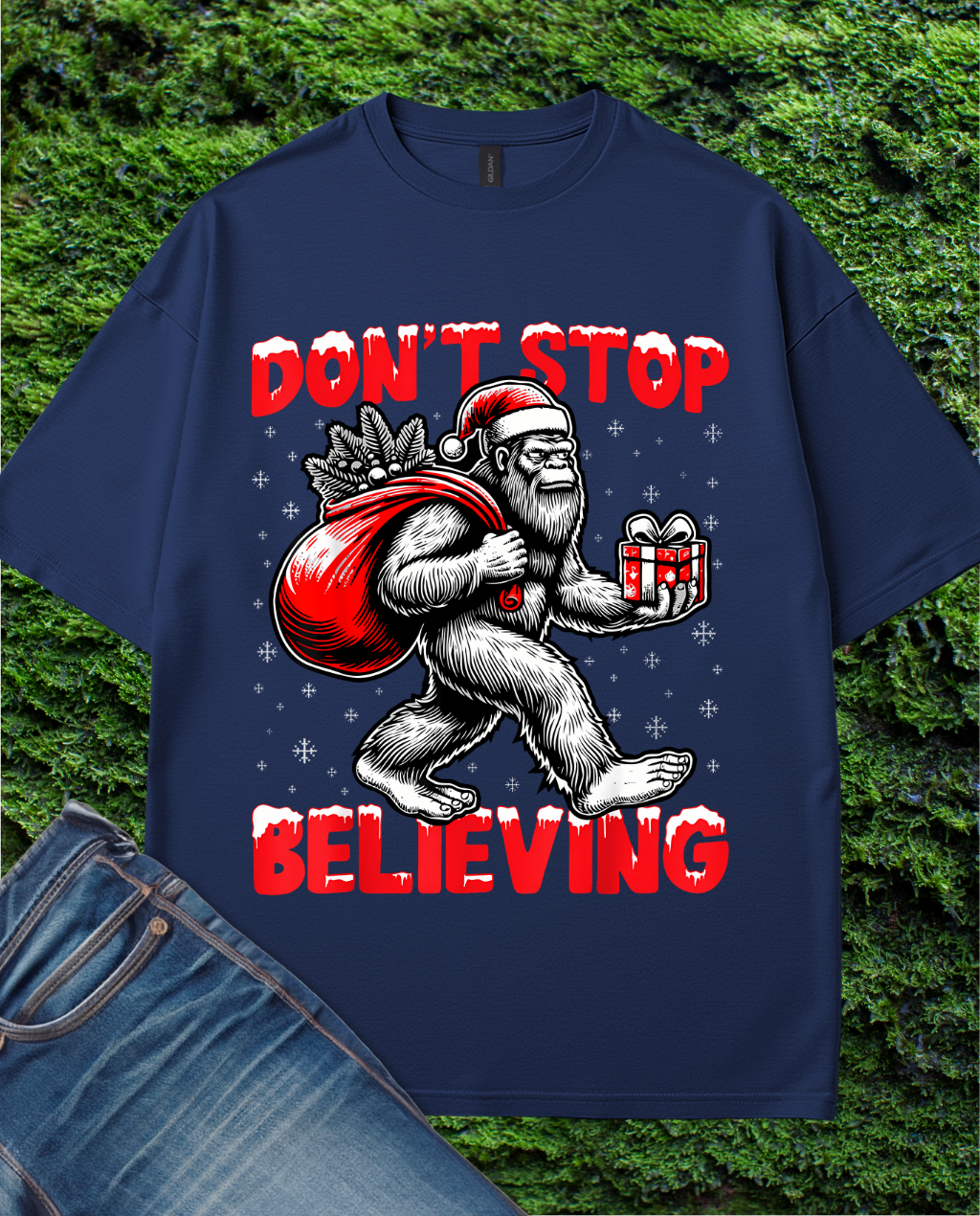 Dont stop believing Santa Lights T-Shirt