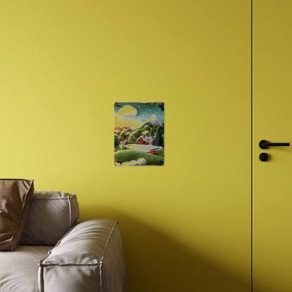 Crochet House Winter  Acrylic Wall Art Panels Home Decor