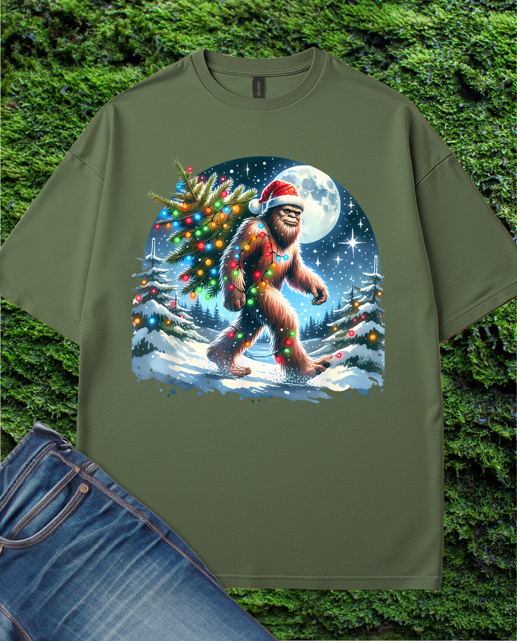 Bigfoot Christmas Holiday T-Shirt