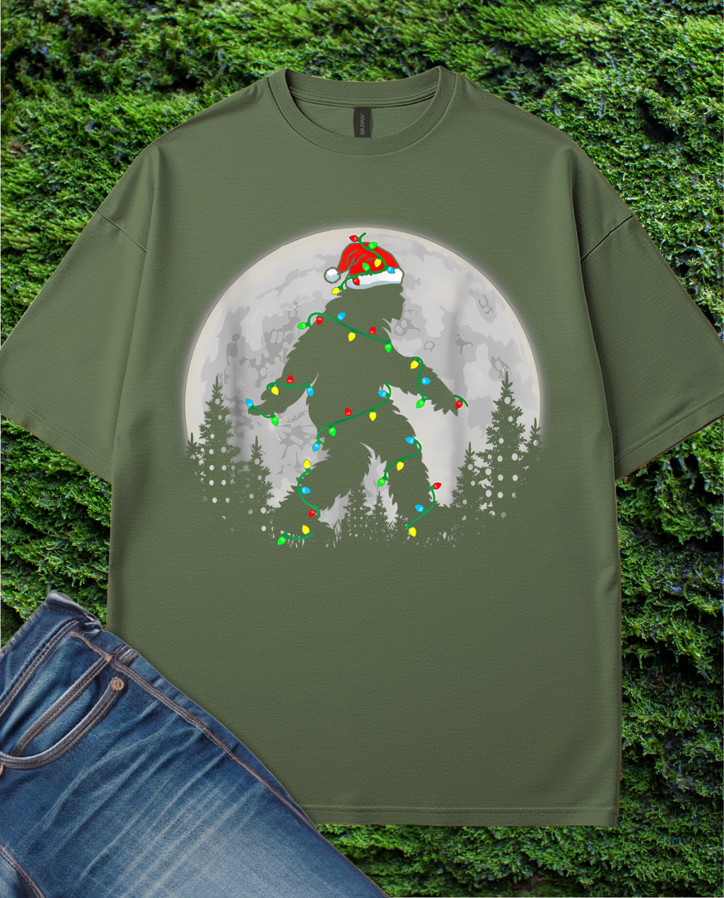 Bigfoot Christmas Santa T-Shirt