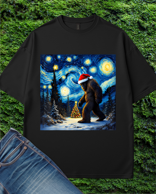 Bigfoot Hat Van Gogh Starry  T-Shirt