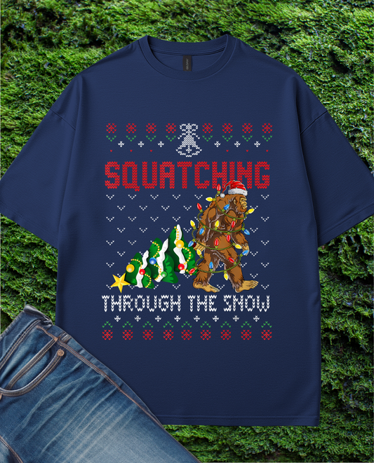Christmas Squatching Bigfoot T-Shirt