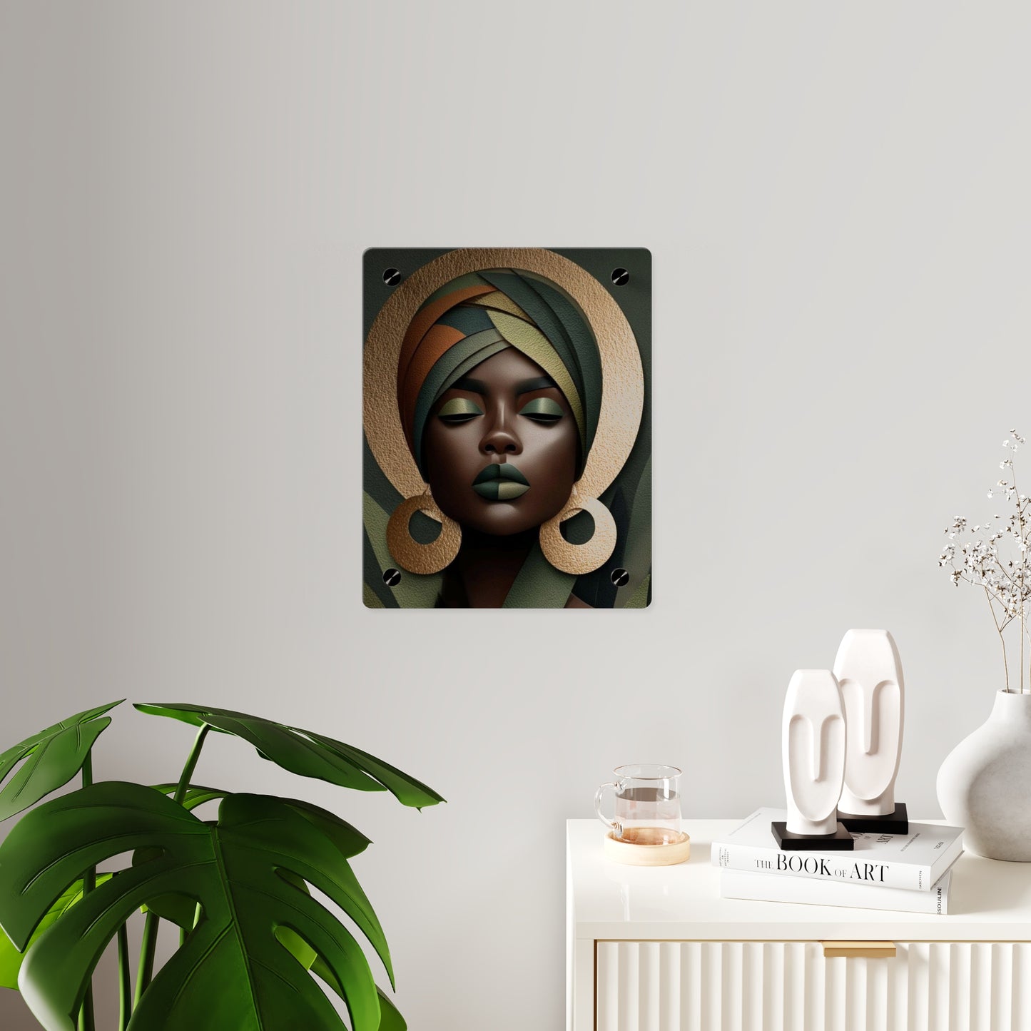 Potrait Afrohemian Acrylic Wall Art Panels Home Decor